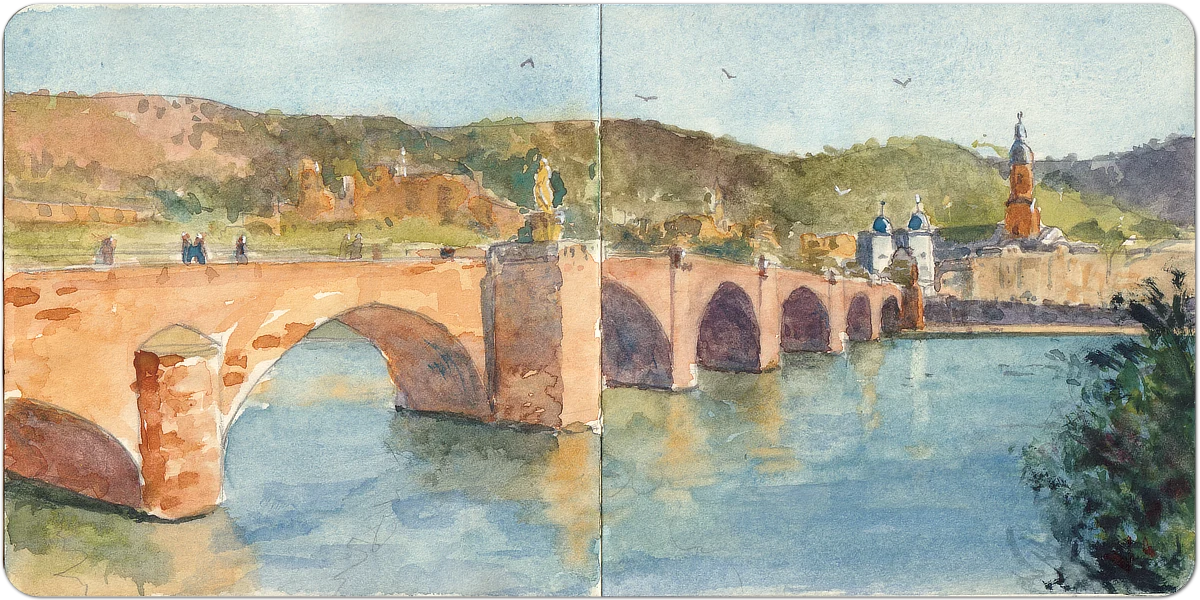 Sketch of Heidelberg's bridge